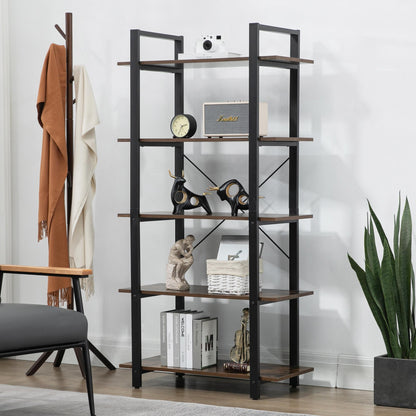 LAST™ 5 Shelf Wood and Metal Bookcase