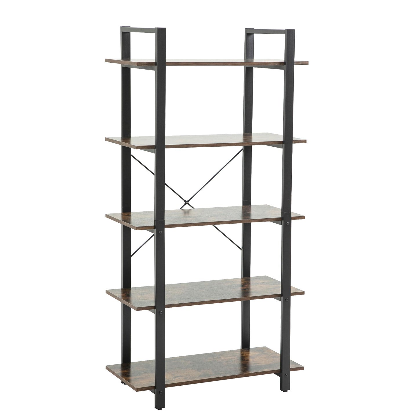 LAST™ 5 Shelf Wood and Metal Bookcase