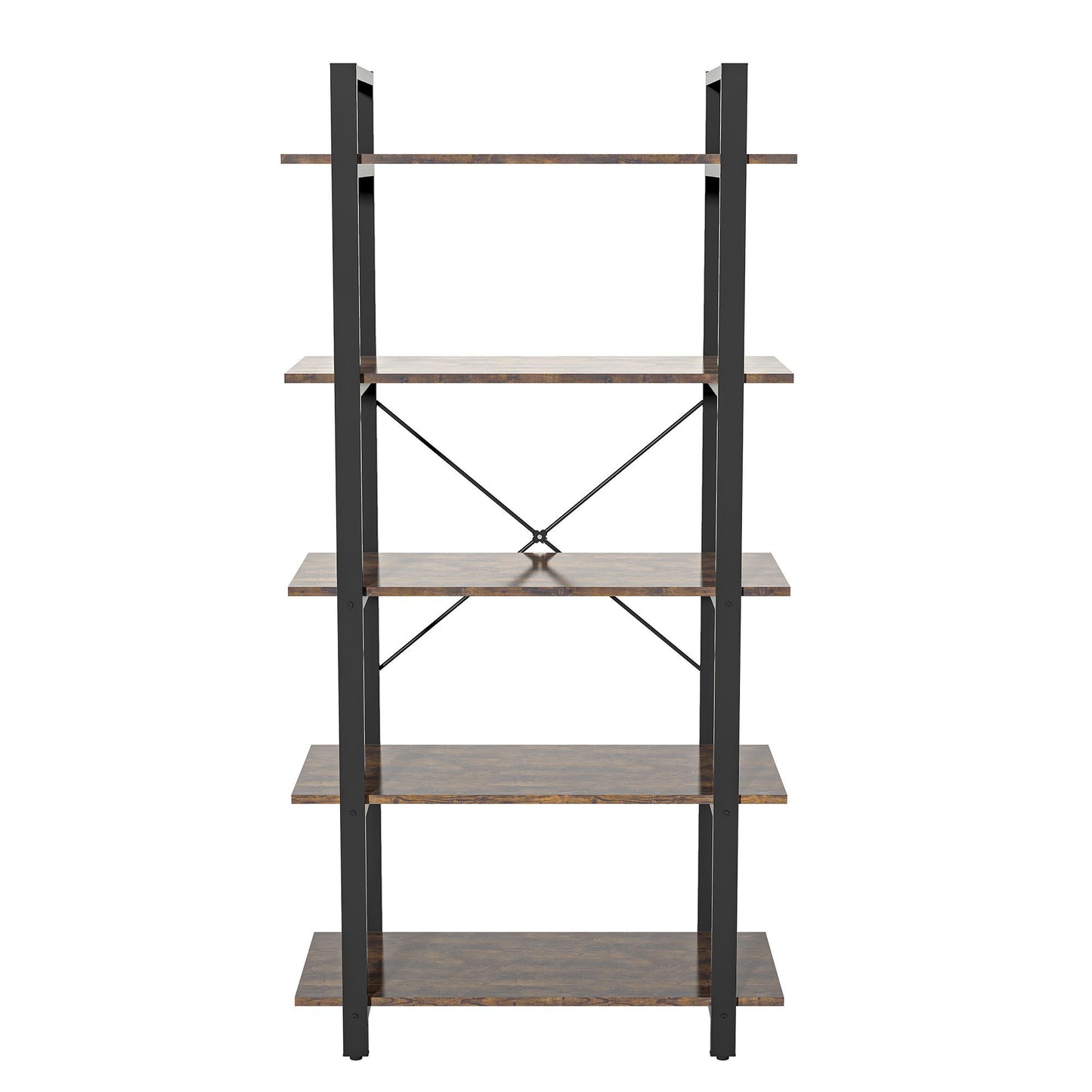 LAST™ 5 Shelf Wood and Metal Bookcase