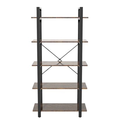 LAST™ 5 Shelf Wood and Metal Bookcase