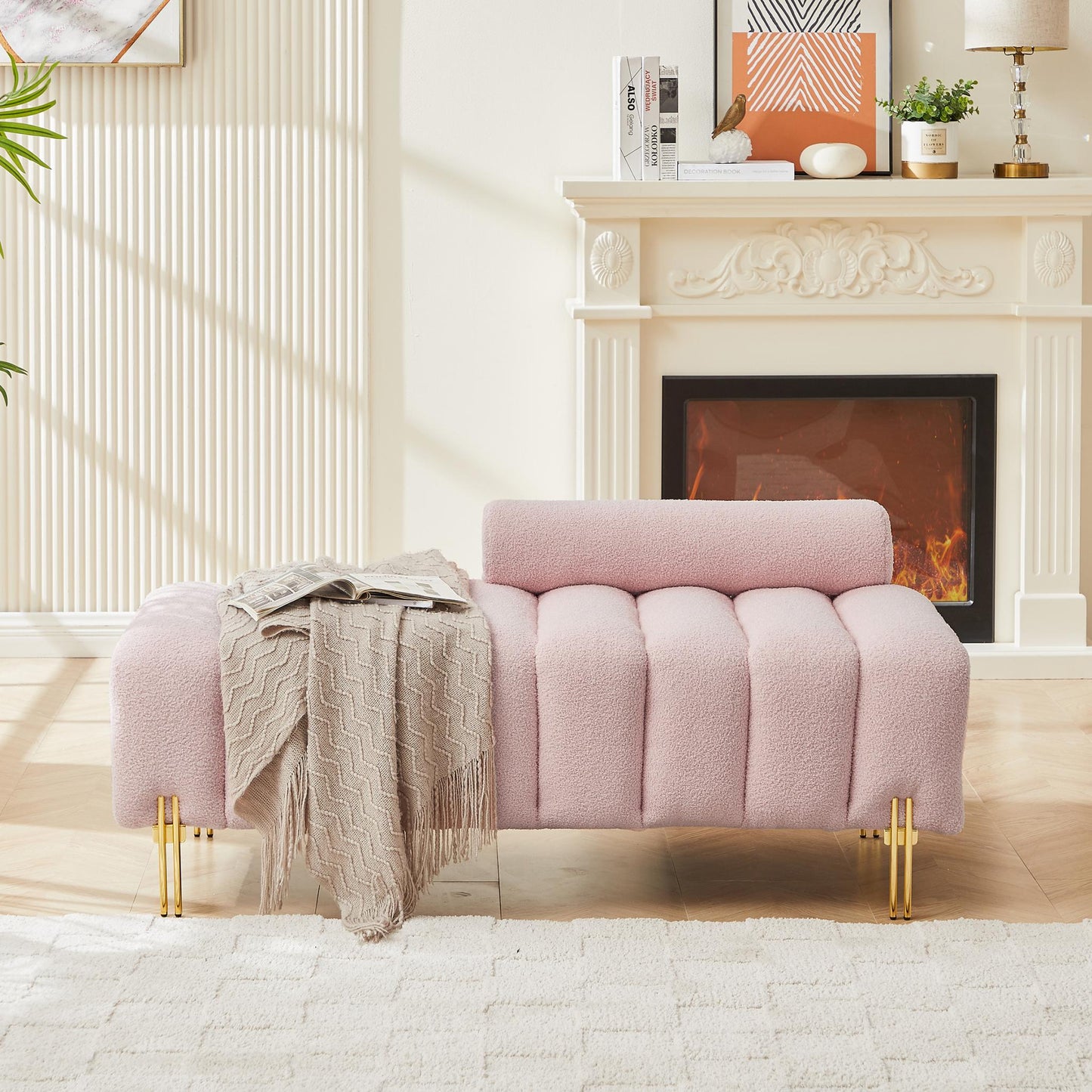 LAST™ Snow Pink Modern End of Bed Bench