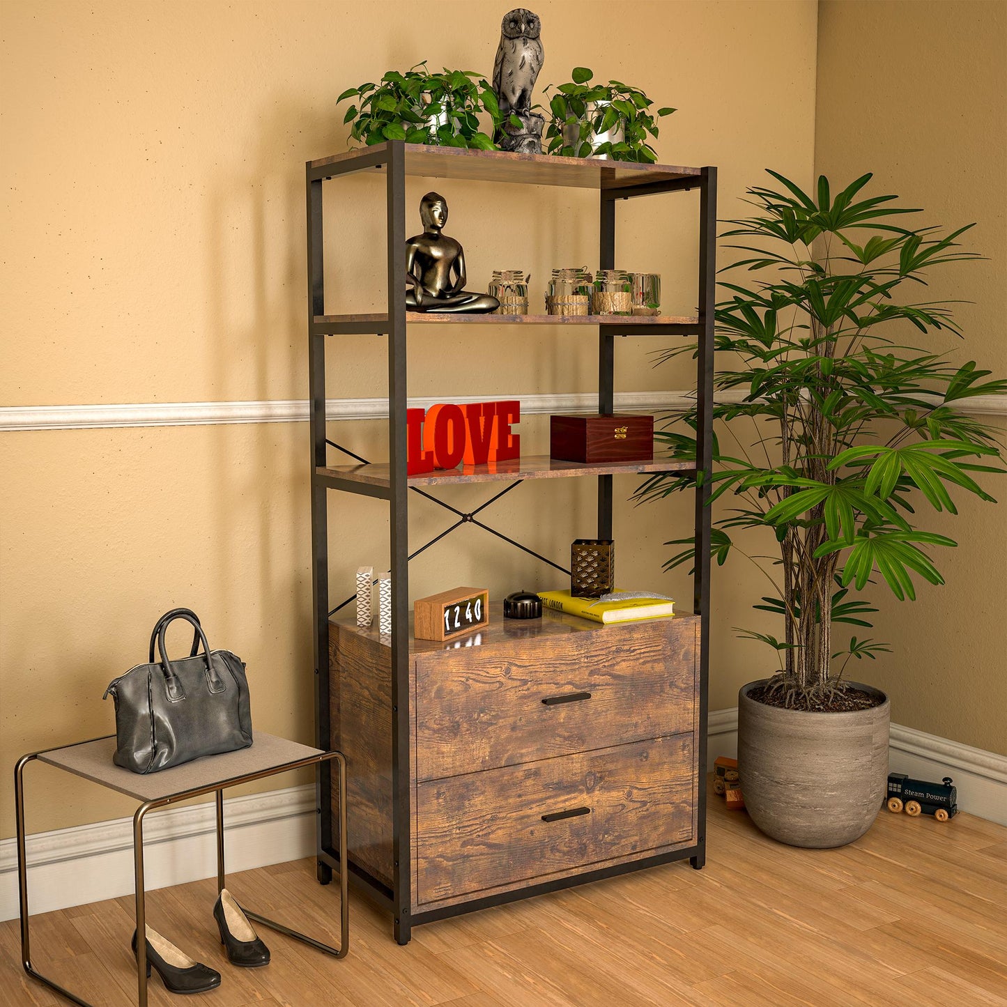 LAST™ 4-Tier Industrial Bookcase