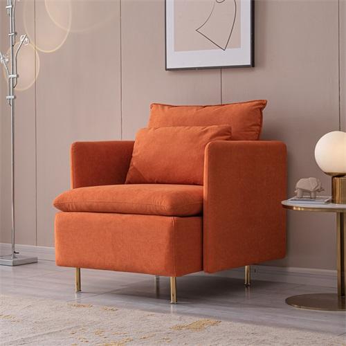 LAST™ Orange Cotton Linen Armchair