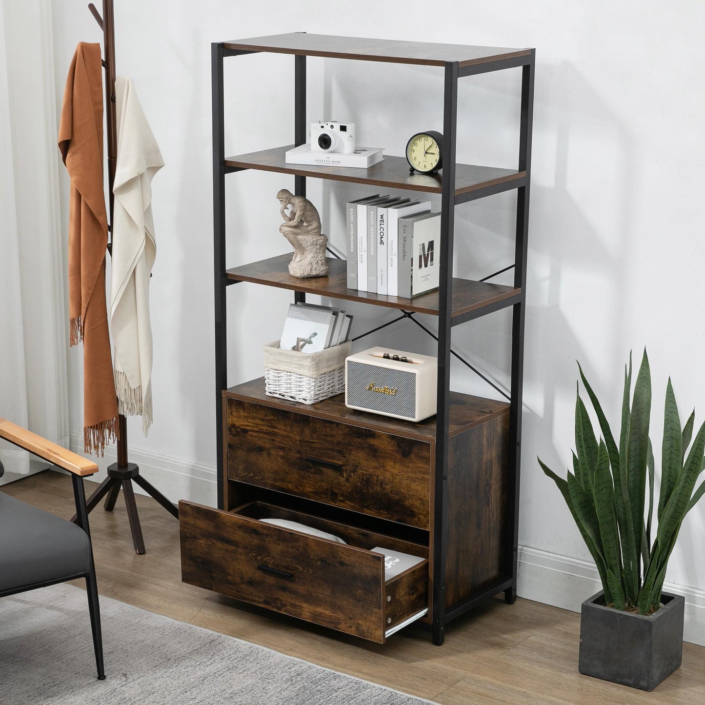 LAST™ 4-Tier Industrial Bookcase