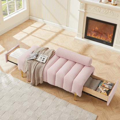 LAST™ Snow Pink Modern End of Bed Bench